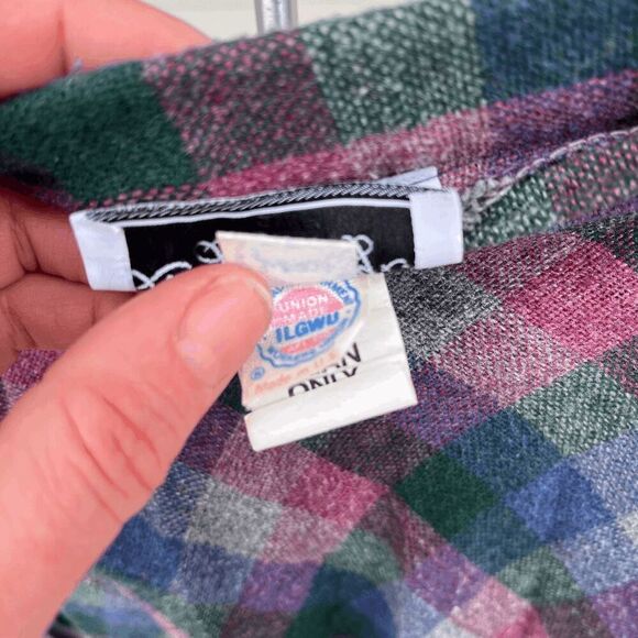 Vintage 50s Lady Copley Purple Plaid Light-Weight Wool Skirt Union Made - Picture 6 of 9